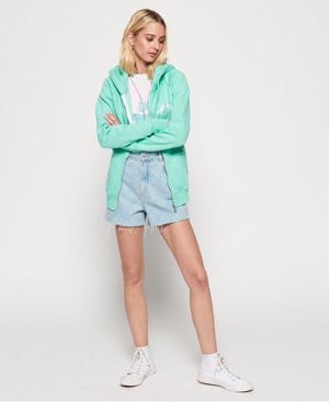 Superdry Beach Sweat Cipzár Női Kapucnis Pulóver Kék | WIRCA4826